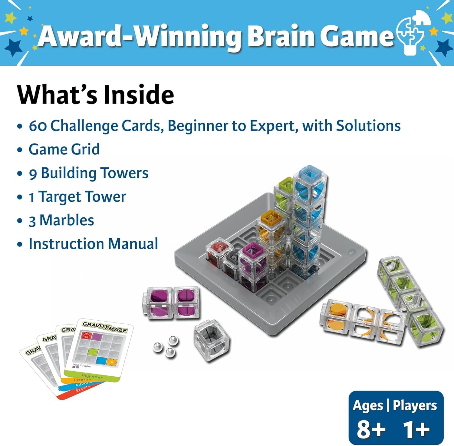 imageThinkFun Gravity Maze Falling Marble Logic Game Challenging STEM Toy for Kids 812 Gravity Marble Maze BrainBuilding Fun Educational Gift Boosts Critical Thinking ampamp Problem Solving