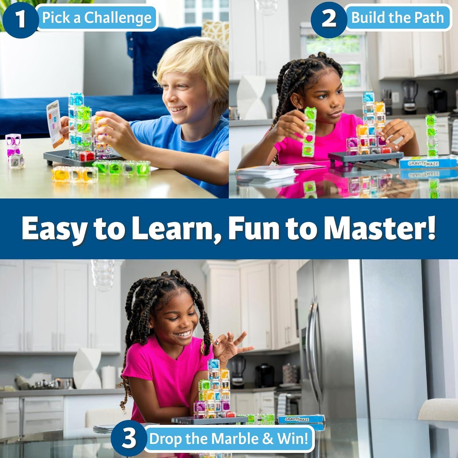 imageThinkFun Gravity Maze Falling Marble Logic Game Challenging STEM Toy for Kids 812 Gravity Marble Maze BrainBuilding Fun Educational Gift Boosts Critical Thinking ampamp Problem Solving