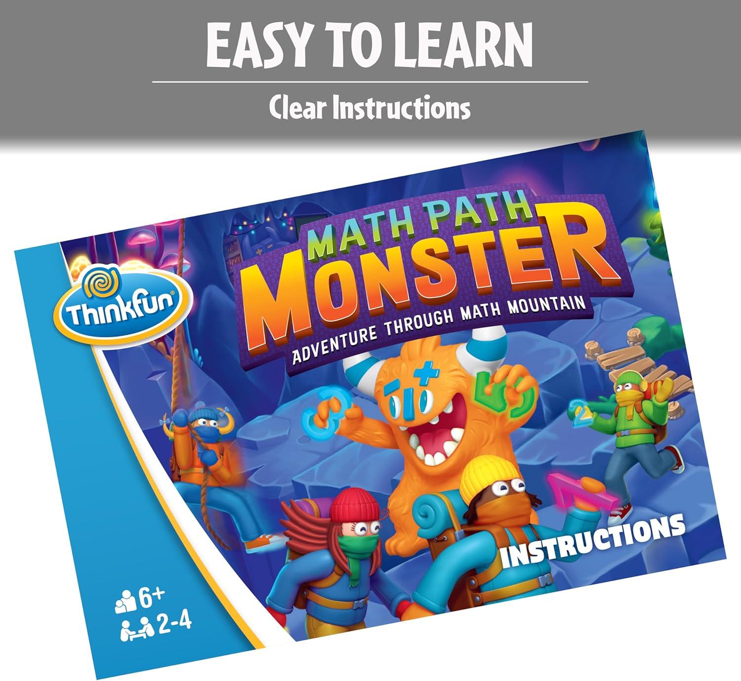 imageThinkFun Math Path Monster Engaging Cooperative Board Game Enhances STEM Skills Fosters Teamwork Exciting Counting Adventure for Kids and Adults MESH Accredited