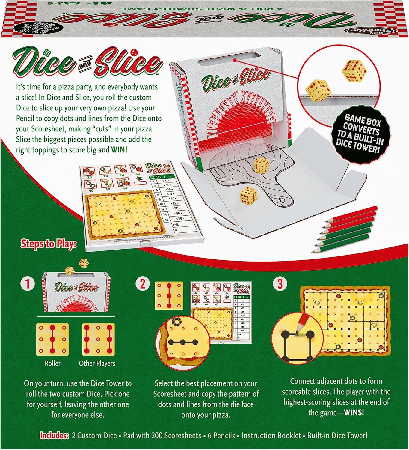 imageThinkFuns Dice and Slice Pizza Party Dice Game Deliciously Strategic Pizza Slicing Game