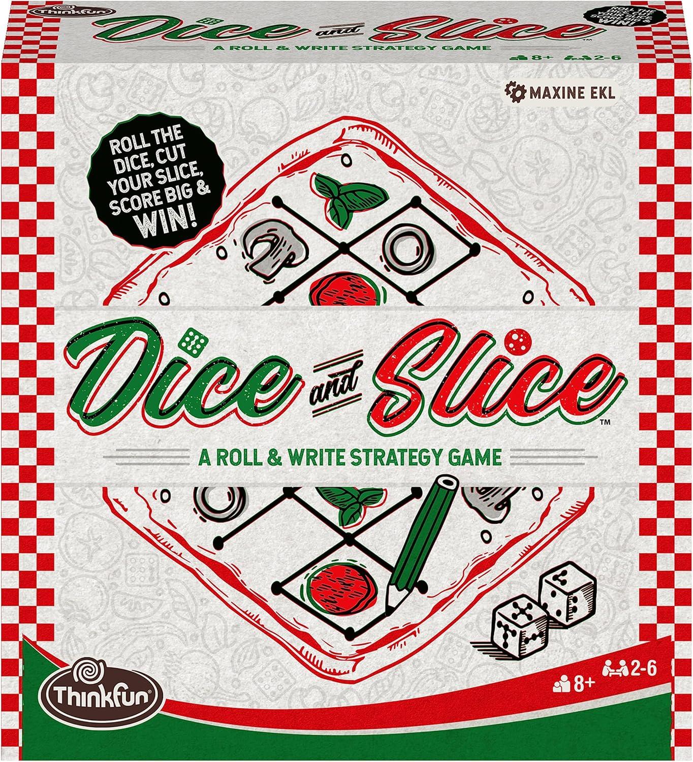 imageThinkFuns Dice and Slice Pizza Party Dice Game Deliciously Strategic Pizza Slicing Game