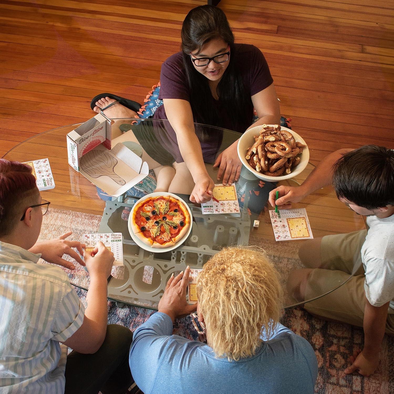 imageThinkFuns Dice and Slice Pizza Party Dice Game Deliciously Strategic Pizza Slicing Game