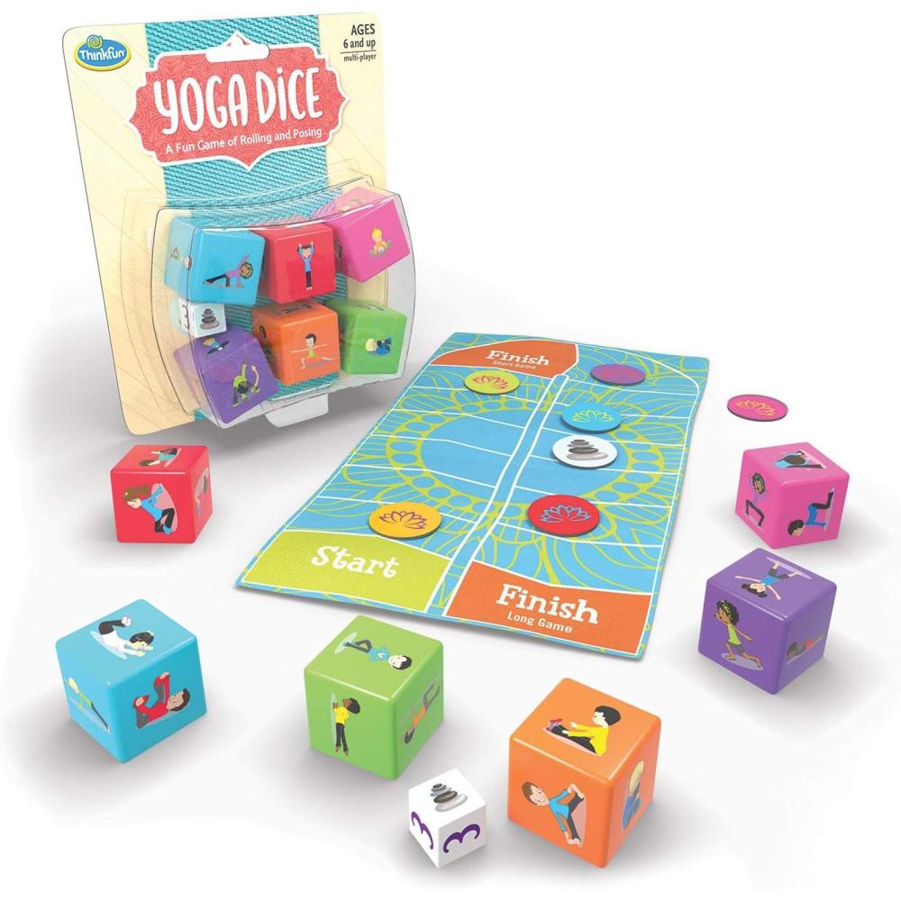 imageThink Fun Yoga Dice Game for Boys and Girls Ages 6 and Up  Learn Yoga With a GameMulti1844