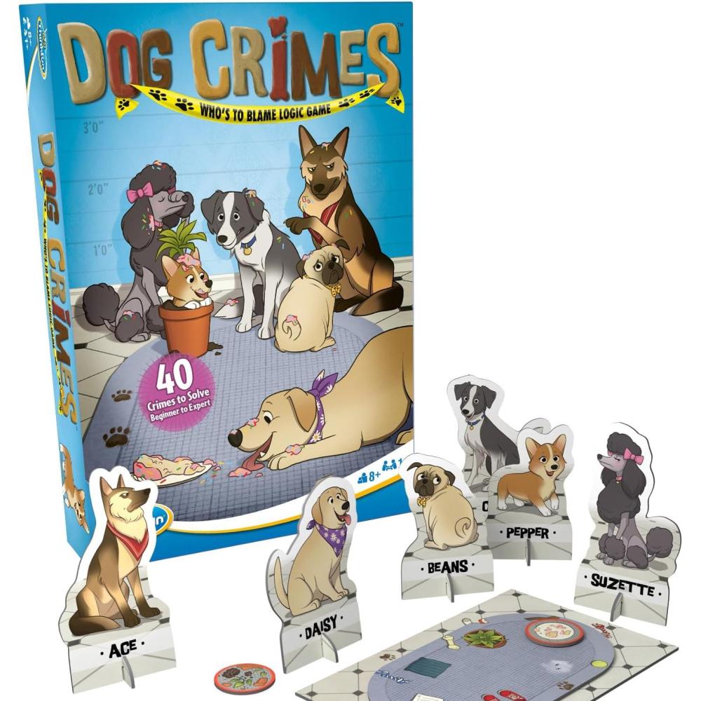imageThinkFun Dog Crimes Logic Game Engaging Brainteaser for Kids and Adults Fun Detective Theme Memory and Reasoning Skill Builder Unique Artwork Suitable for Ages 8 and Up