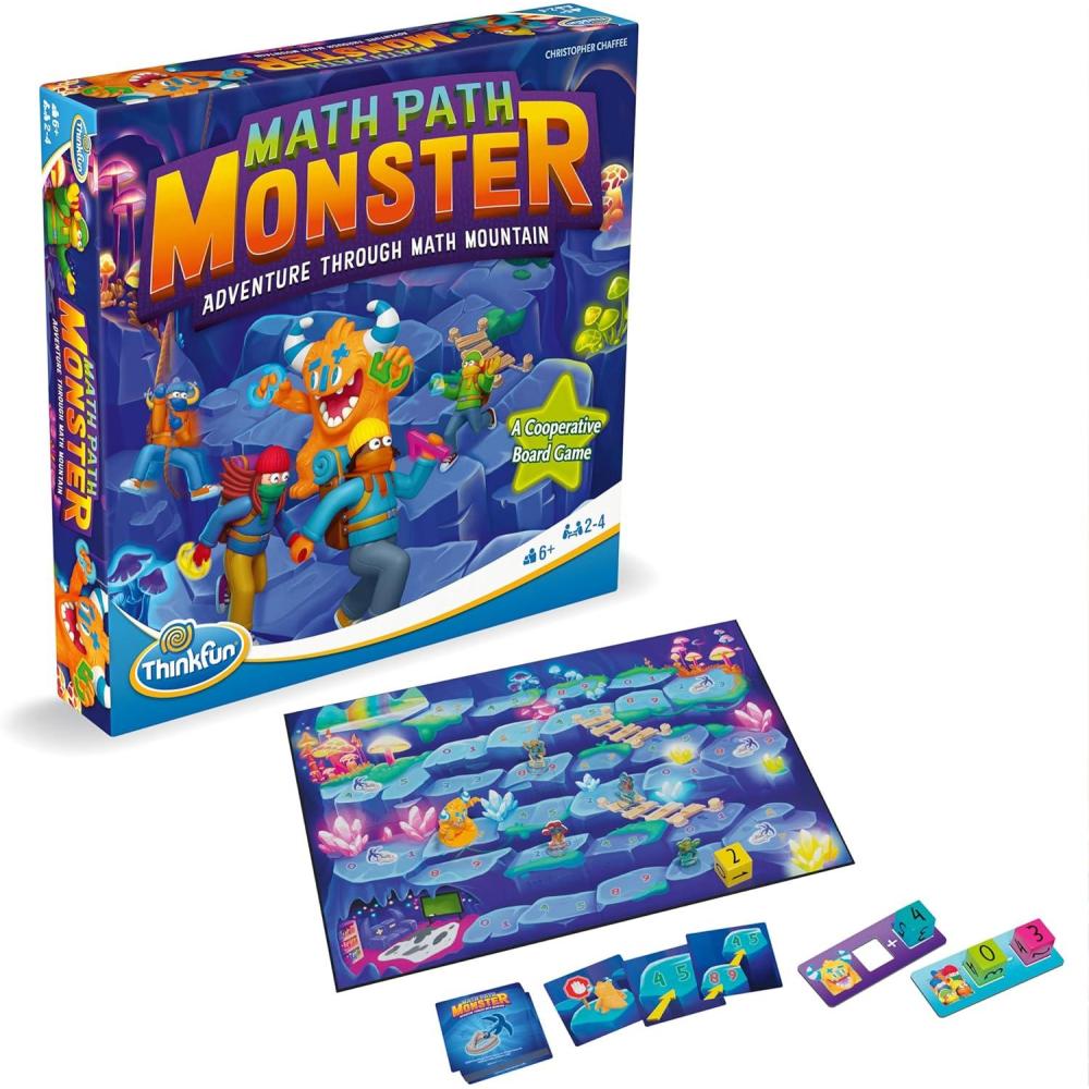 imageThinkFun Math Path Monster  Engaging Cooperative Board Game  Enhances STEM Skills  Fosters Teamwork  Exciting Counting Adventure for Kids and Adults  MESH Accredited