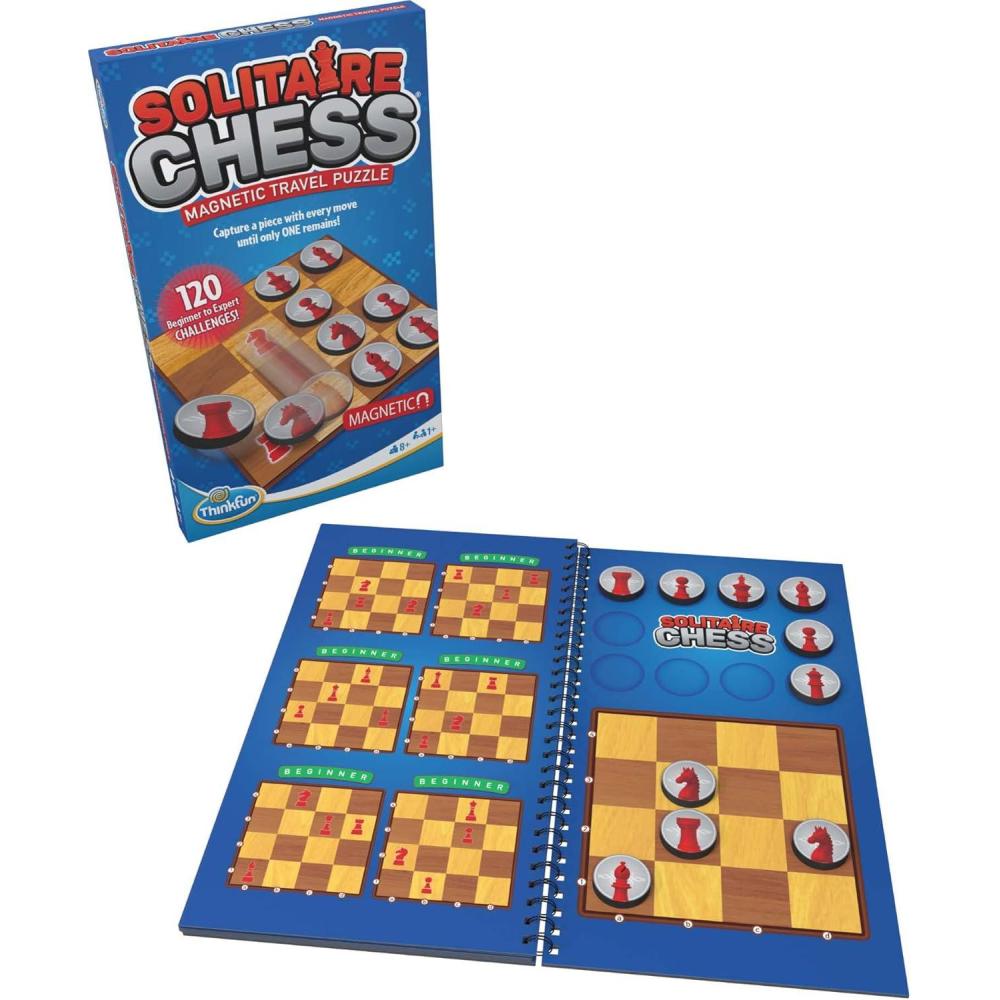 imageThinkFun Solitaire Chess Magnetic Travel Puzzle  Engaging Logic Game ampamp STEM Toy for Kids ampamp Adults  Enhances ProblemSolving ampamp Strategic Thinking  Ideal for Age 8 and Up  TravelFriendly Design
