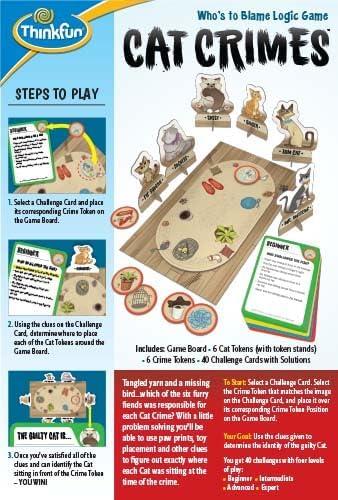 imageThink Fun Cat Crimes Brain Game and Brainteaser for Boys and Girls Age 8 and Up A Smart Game with a Fun Theme and Hilarious Artwork 1550