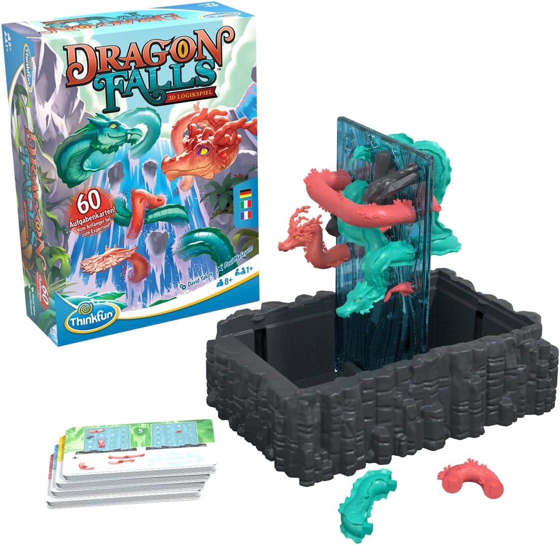 imageThink Fun ThinkFun Dragon Falls Logic Puzzle Game SinglePlayer ProblemSolving Game for Ages 8 Ideal for Dragon Lovers ampamp Brainteaser Enthusiasts