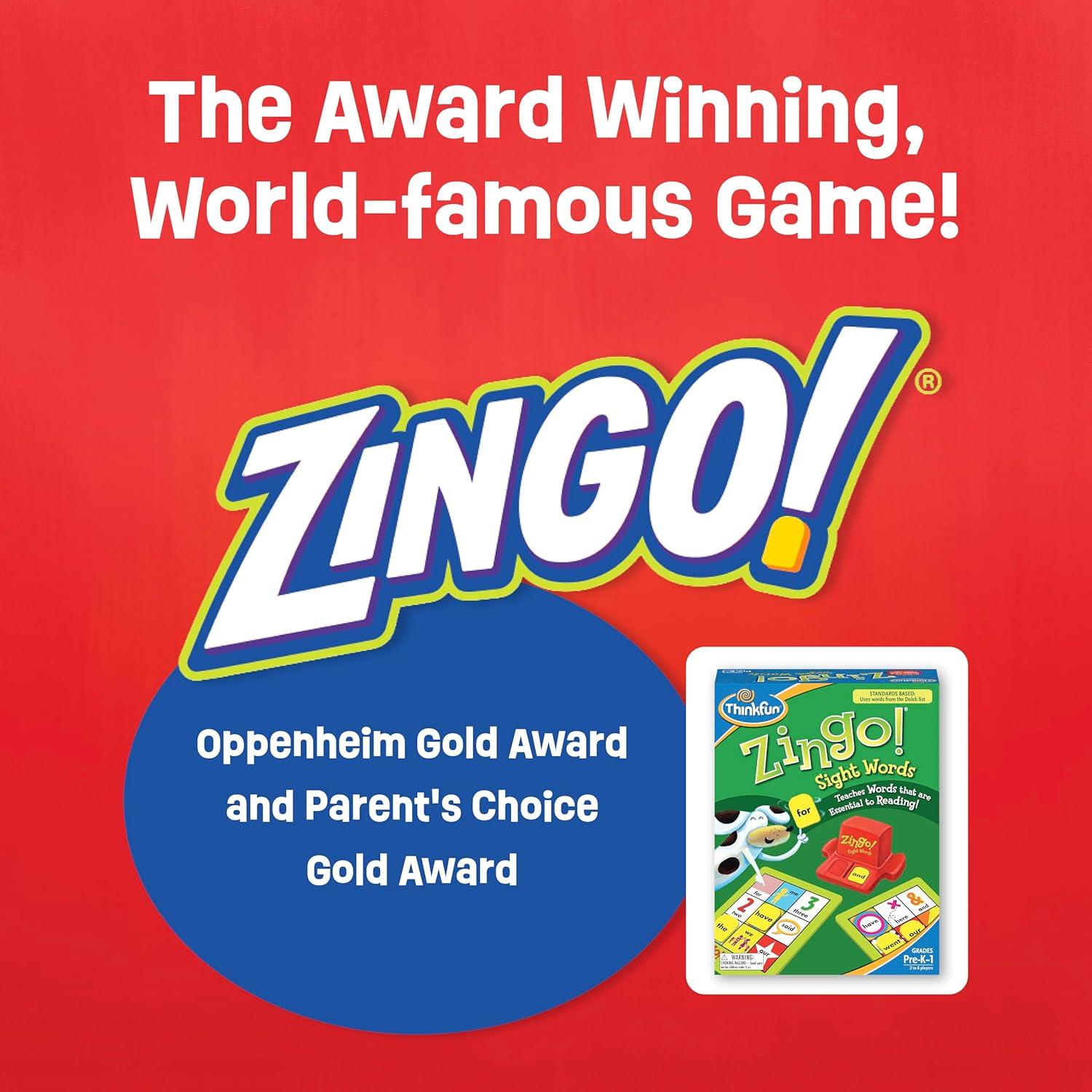 imageThink Fun Zingo Sight WordsThinkFun Zingo Sight Words Game AwardWinning Educational Toy Sight Words Flash Cards Kindergarten Alternative Learn to Read Game for PreK to 2nd Grade STEM Toy for 5 Year Old Multicolor