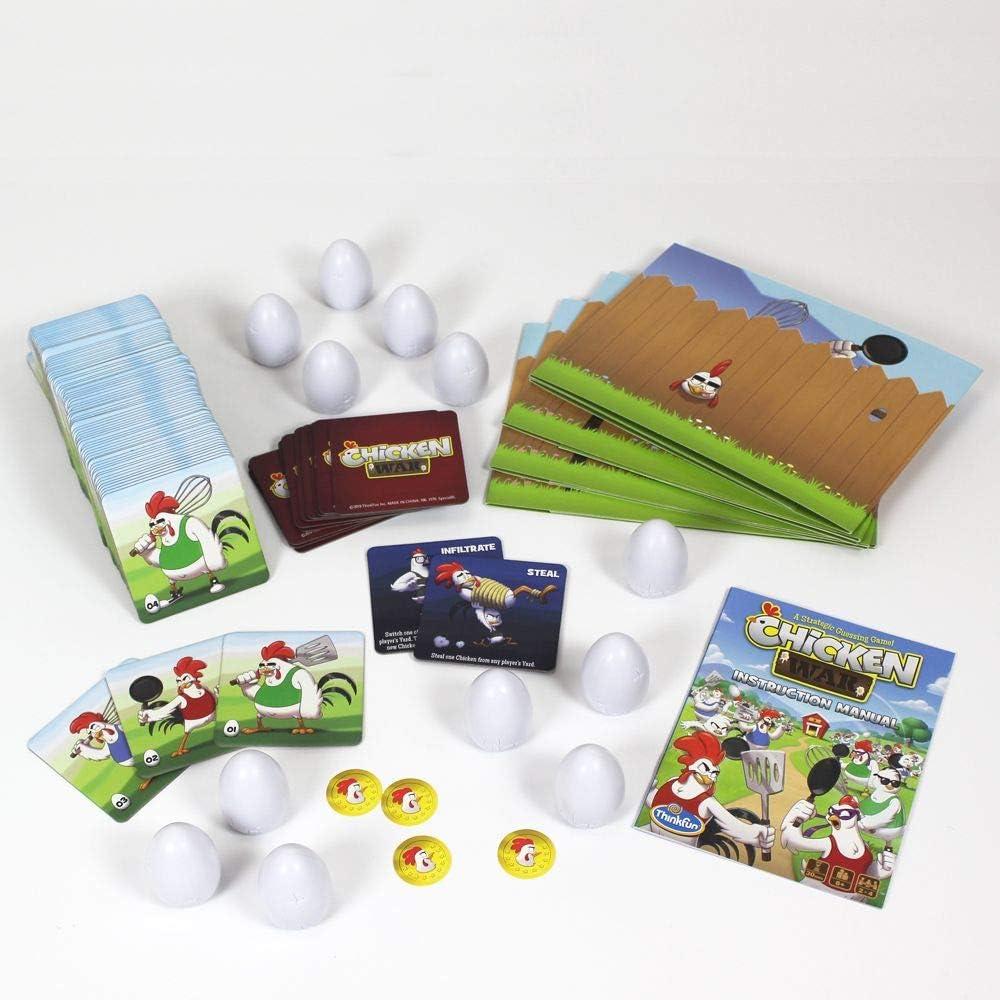 imageThinkFun Chicken War Game A Strategic Board Game with a Fun Theme and Hilarious Artwork Perfect for Game Nights