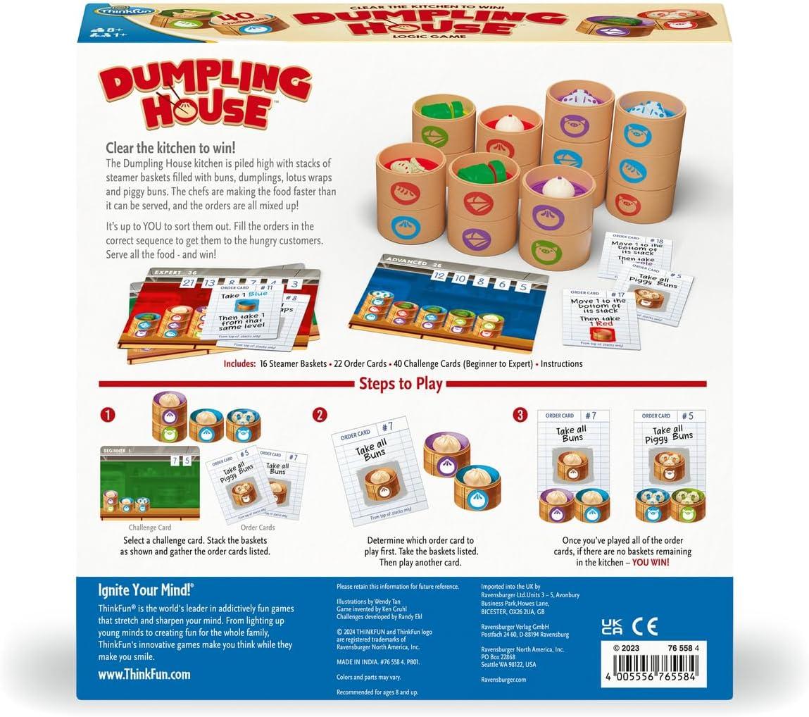 imageThinkFun Dumpling House The Stacking Game of Clearing Orders for Children Ages 8