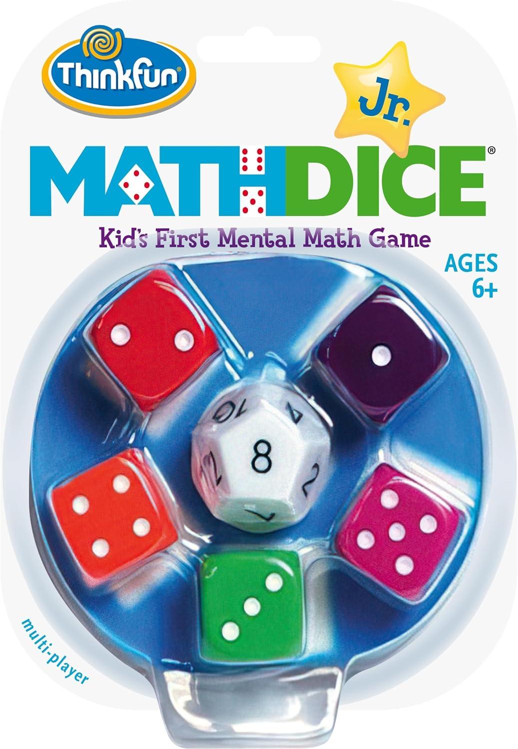 imageThinkFun Math Dice Junior Game Engaging Math Skills Builder Perfect for Kids Aged 6 Aids in Mental Agility Toy of The Year Nominee