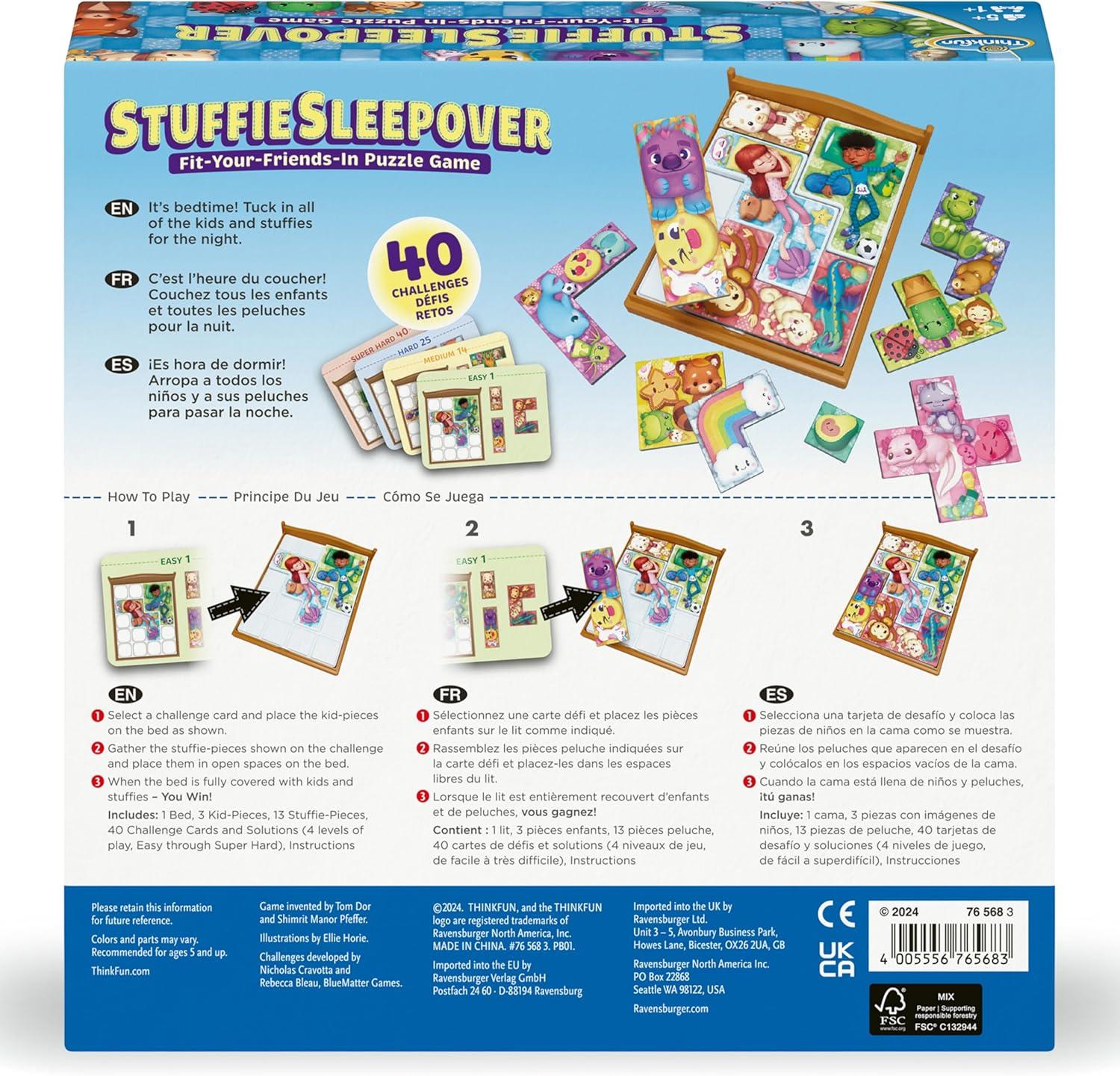 imageThinkFun Stuffie Sleepover Logic Game 40 Challenges for Kids 5