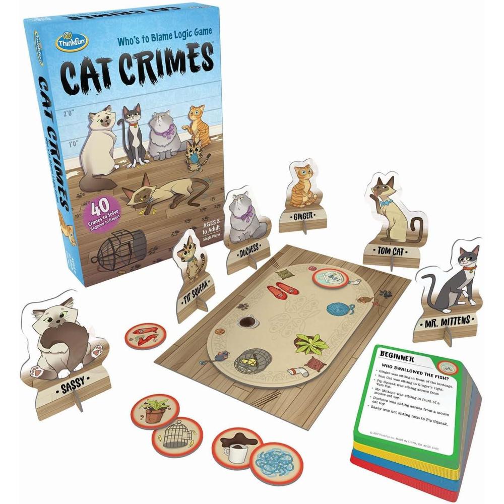 imageThink Fun Cat Crimes Brain Game and Brainteaser for Boys and Girls Age 8 and Up A Smart Game with a Fun Theme and Hilarious Artwork 1550
