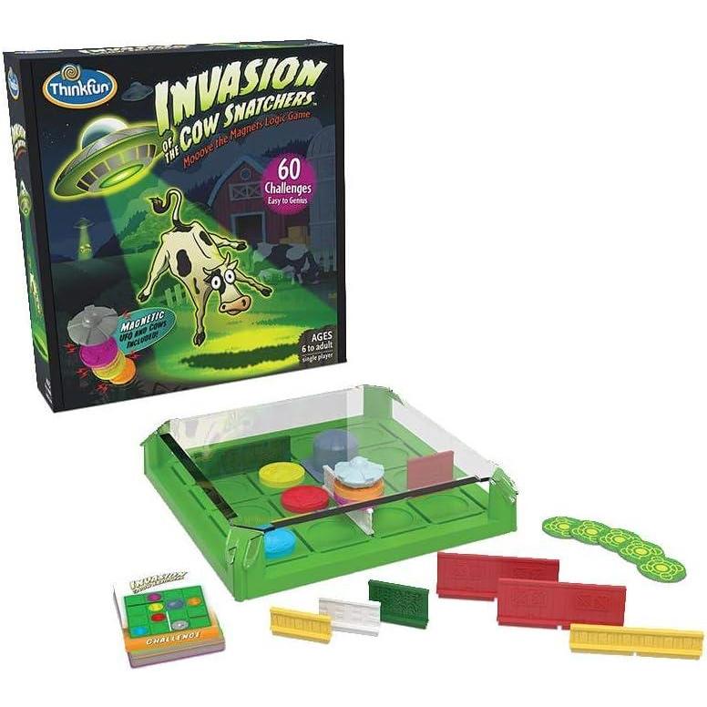 imageThink Fun Invasion of the Cow Snatchers STEM Toy and Logic Game for Boys and Girls Age 6 and Up A Magnet Maze Logic Puzzle Multi 1021Standard