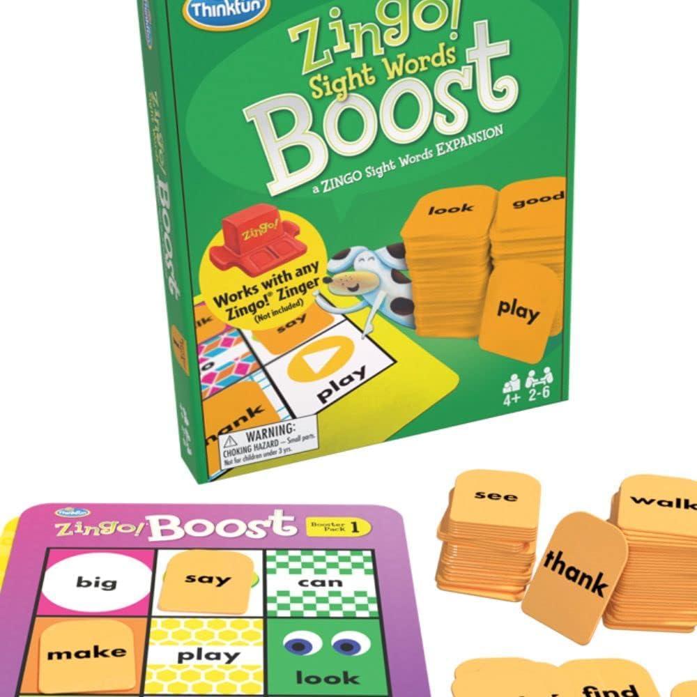 imageThink Fun Zingo Sight Words Boost  Engaging Brain Game  Expansive Vocabulary Builder  Stimulates Memory ampamp Concentration  for Kids Aged 4 and Up  Expansion Pack 76472