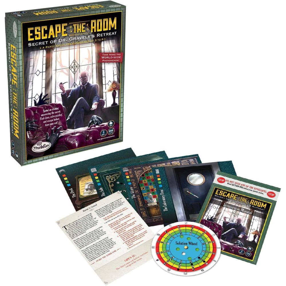 imageThinkFun Escape The Room Secret of Dr Gravelys Retreat an Escape Room Experience in a Box for Age 13 and Up