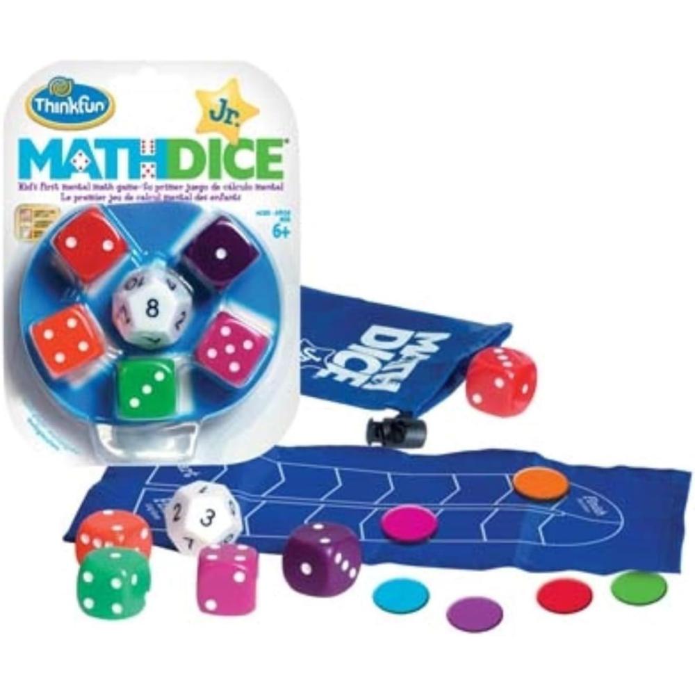 imageThinkFun Math Dice Junior Game  Engaging Math Skills Builder  Perfect for Kids Aged 6  Aids in Mental Agility  Toy of The Year Nominee