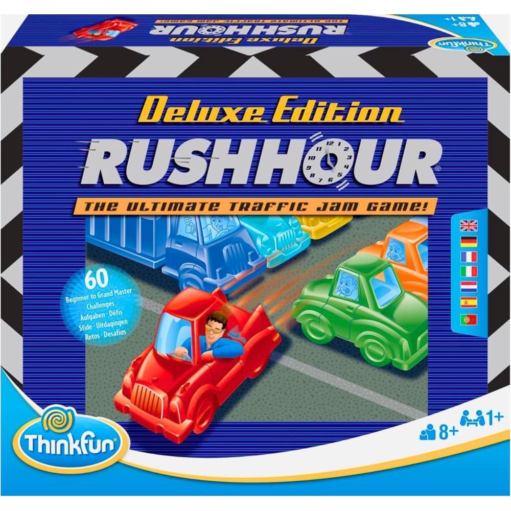 imageThinkFun Rush Hour Deluxe  The Gamers Logic Game  Navigate 120 Traffic Challenges with Collectors Edition Limo and Metallic Design  Ages 8Original Packaging