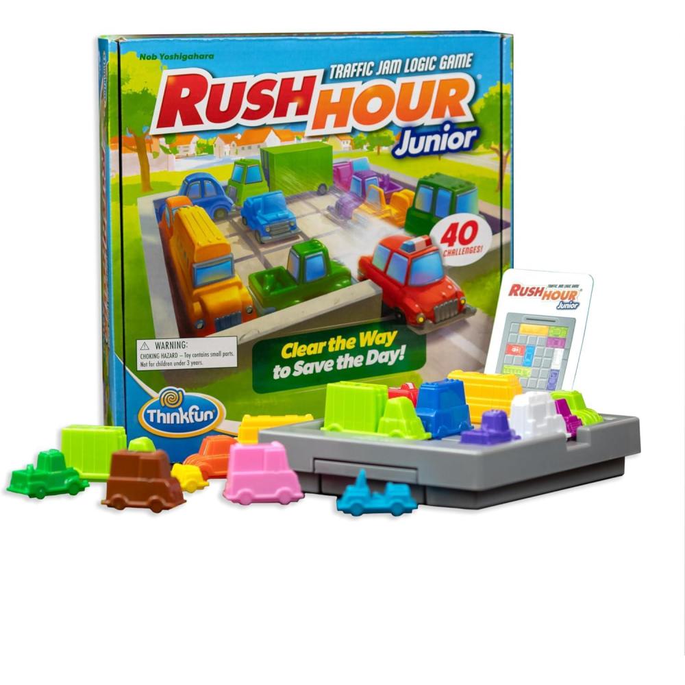 imageThinkFun Rush Hour Junior Classic Traffic Jam Logic Game New Look for 2024 STEM Toy for Kids Engaging Puzzles for Ages 5 and Up Junior Edition MESH AccreditedNew Packaging
