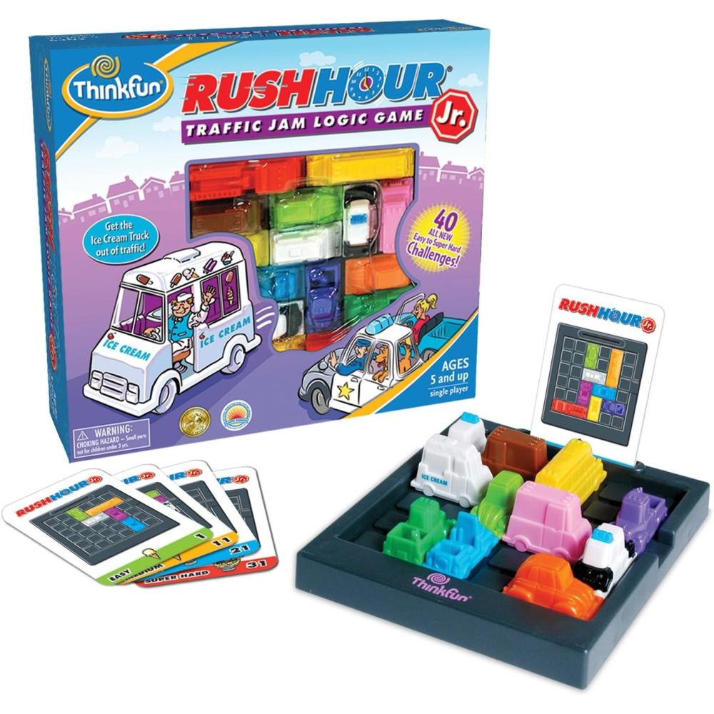 imageThinkFun Rush Hour Junior Classic Traffic Jam Logic Game New Look for 2024 STEM Toy for Kids Engaging Puzzles for Ages 5 and Up Junior Edition MESH AccreditedRush Hour Jr