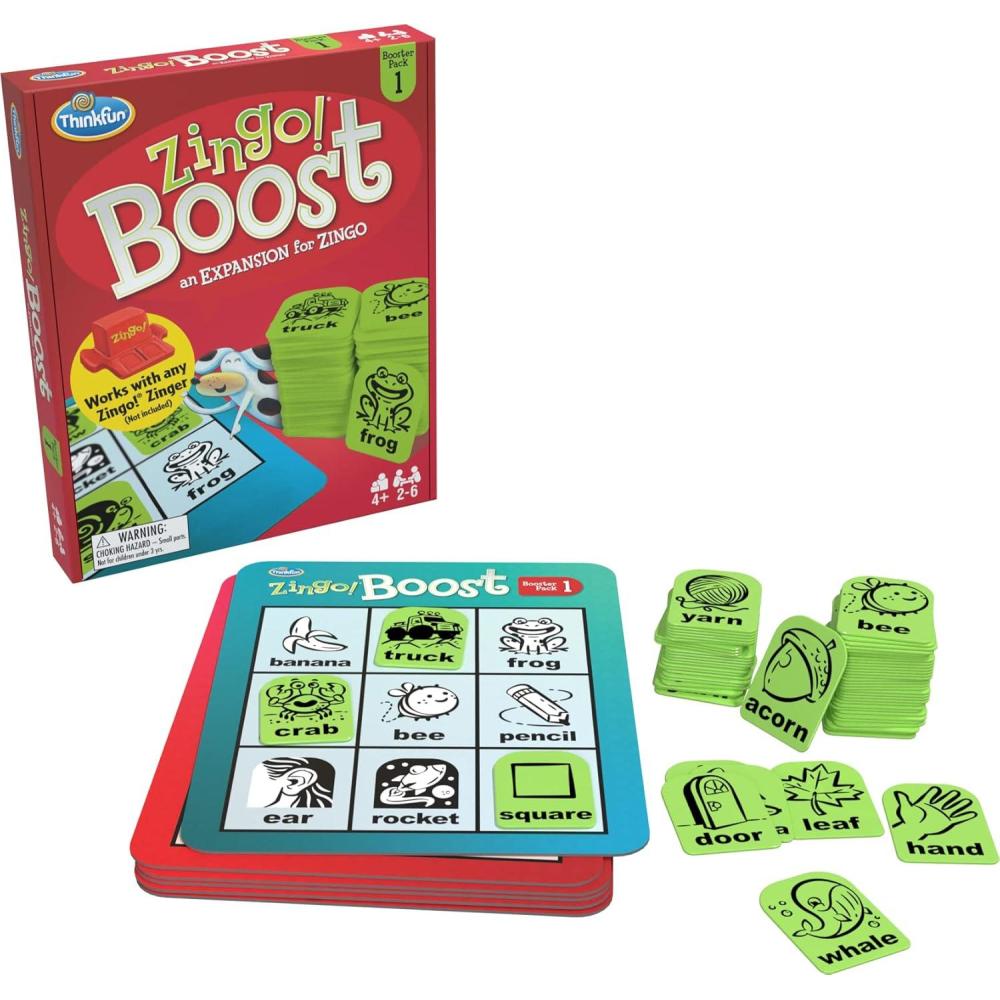 imageThinkFun Zingo Booster Pack 1 Exciting Expansion Pack for Zingo Game Engages Kids in Learning Enhances Memory ampamp Word Recognition Skills Trusted by Families Worldwide