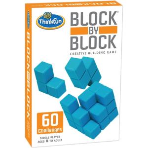 ThinkFun Block by Block – Engaging 3D Puzzle Game | Enhances Architectural Skills | Mind Teaser for Ages 8 and Up | Travel-Friendly with Game-Go Storage Bag