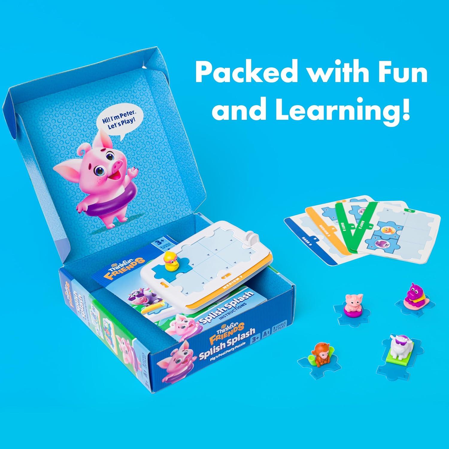 imageThinkFun Friends Splish Splash Preschool Logic and ProblemSolving Game for Kids Fun Educational Toy for Ages 3 Perfect for Early Learning and Skill Development MESH Accredited