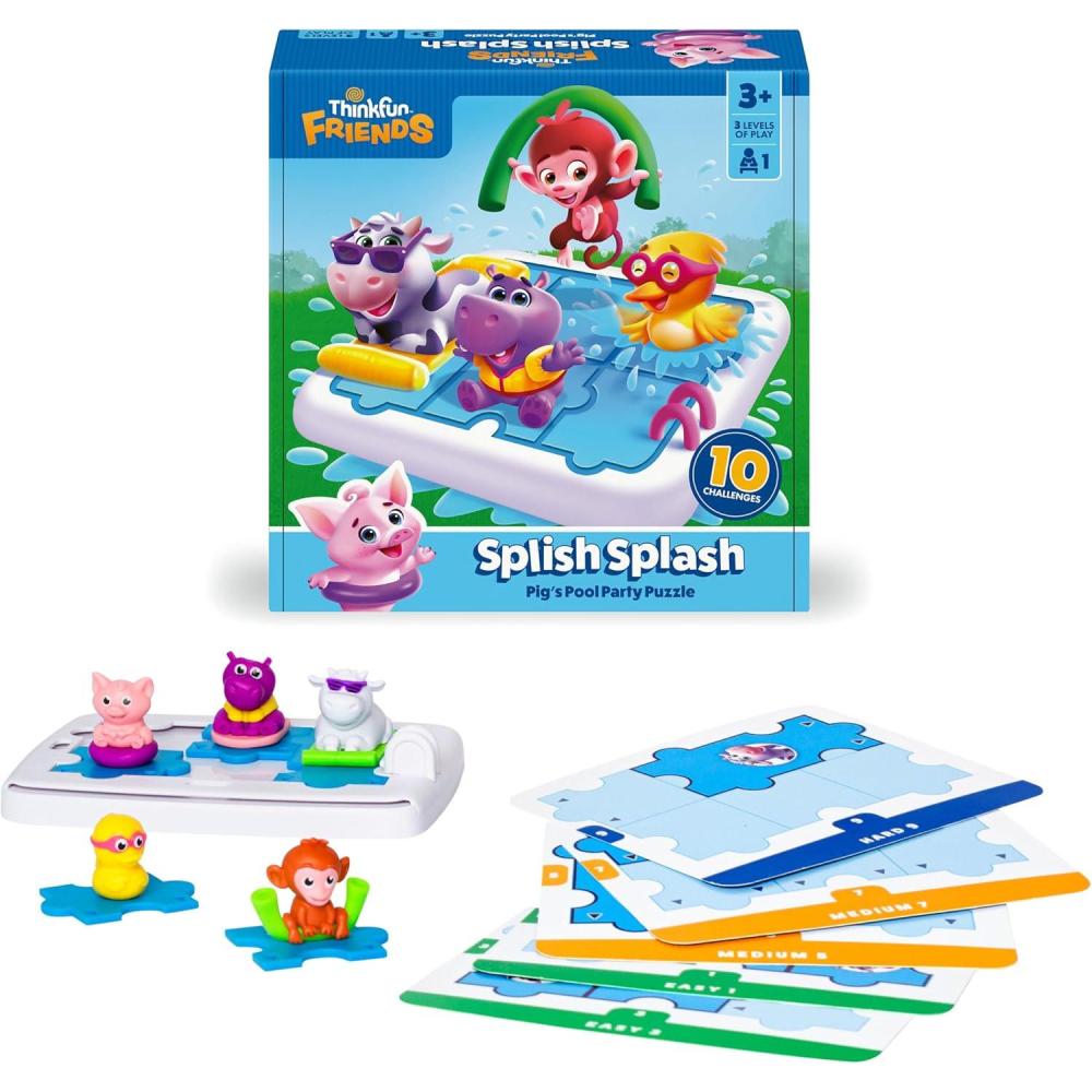 imageThinkFun Friends Splish Splash Preschool Logic and ProblemSolving Game for Kids Fun Educational Toy for Ages 3 Perfect for Early Learning and Skill Development MESH Accredited