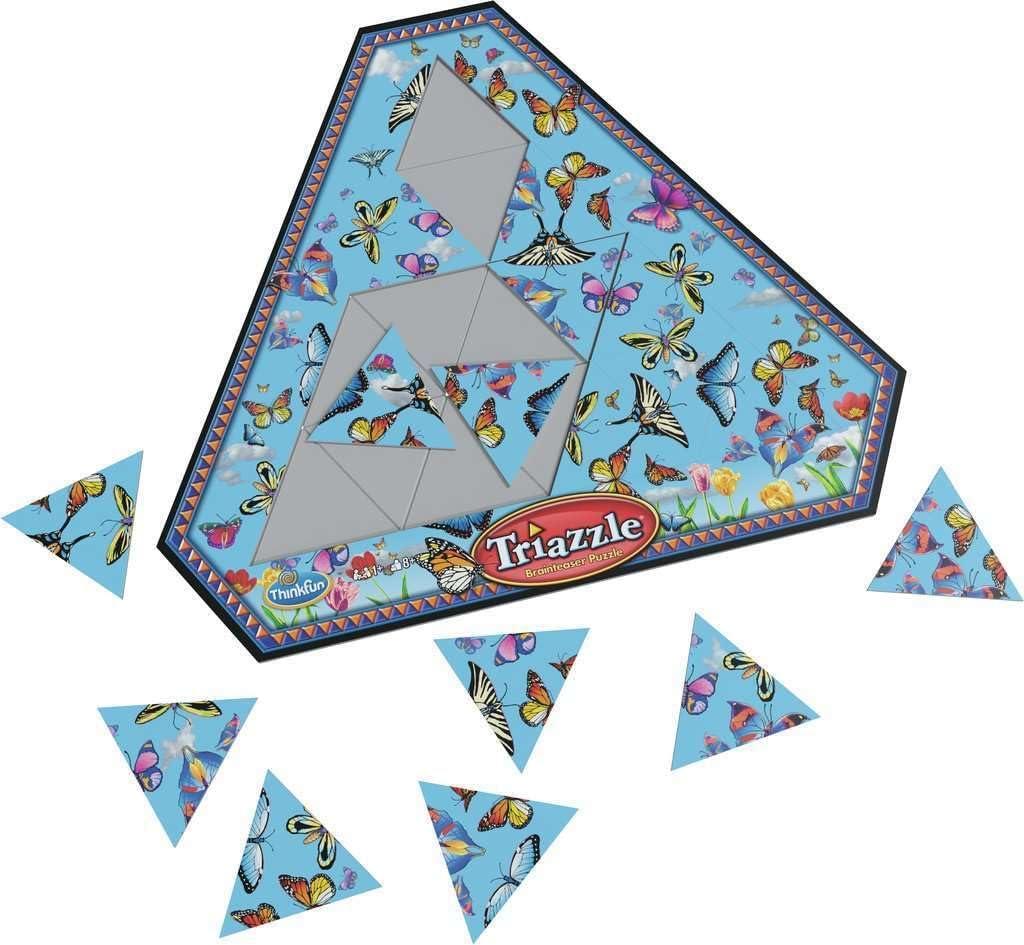 imageThink Fun Triazzle PictureMatching Brainteaser Engaging Brain Puzzle for Kids ampamp Adults AwardWinning Game Enhances Memory ampamp ProblemSolving Skills Butterflies Edition