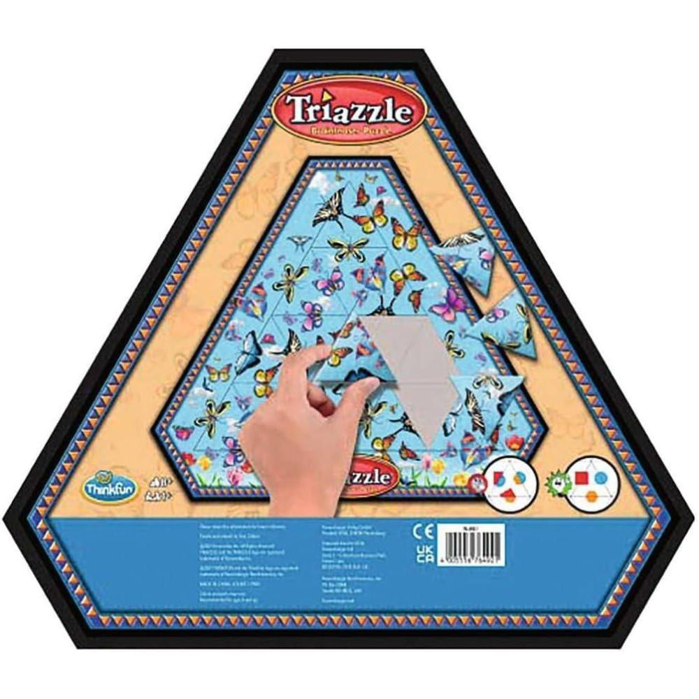 imageThink Fun Triazzle PictureMatching Brainteaser  Engaging Brain Puzzle for Kids ampamp Adults  AwardWinning Game  Enhances Memory ampamp ProblemSolving Skills  Butterflies Edition