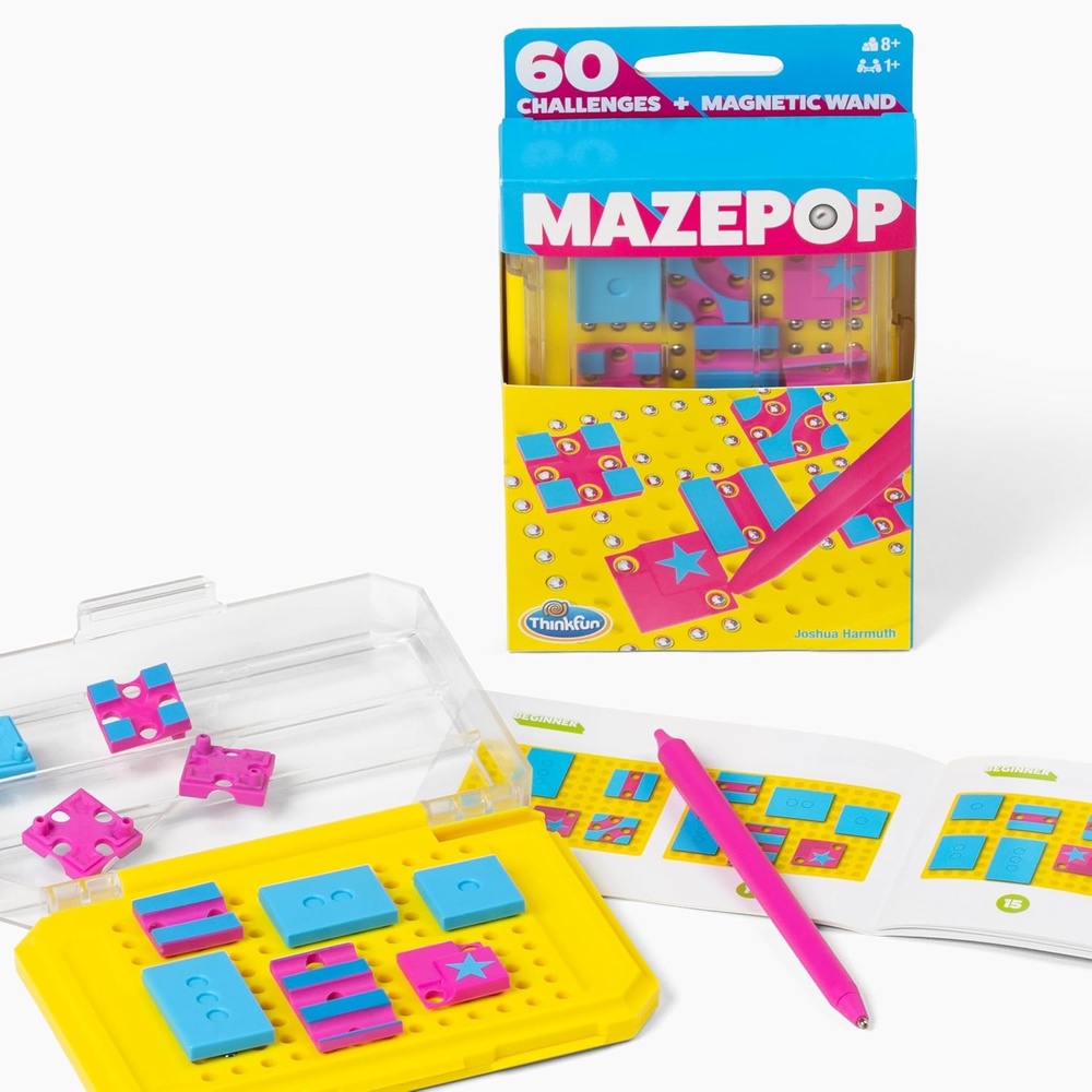 image:imageThinkFun MazePop  Magnetic Puzzle Game  60 BrainBoosting Mazes  TravelFriendly Logic Toy  Ages 8