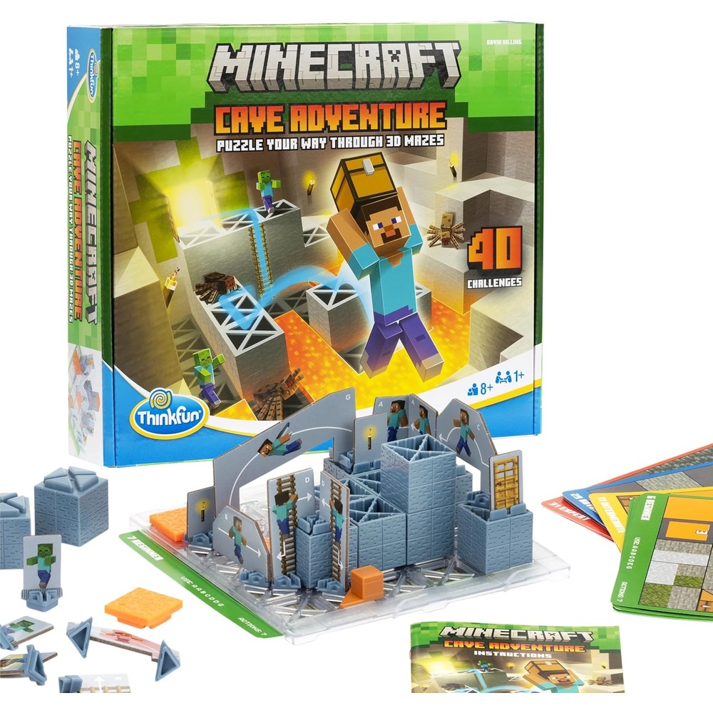 image:imageThinkFun Minecraft Cave Adventure  ScreenFree Strategy Puzzle Game  40 Logic Challenges  Ages 8